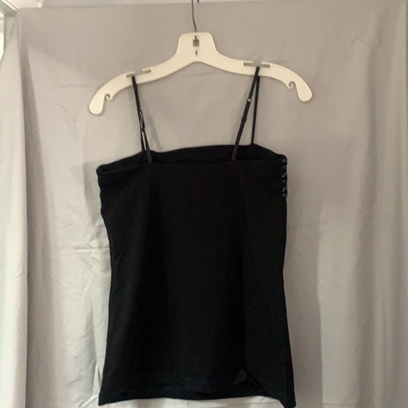 Express black tank top. Beaded top, adjustable straps, built in extra support. - Picture 3 of 6